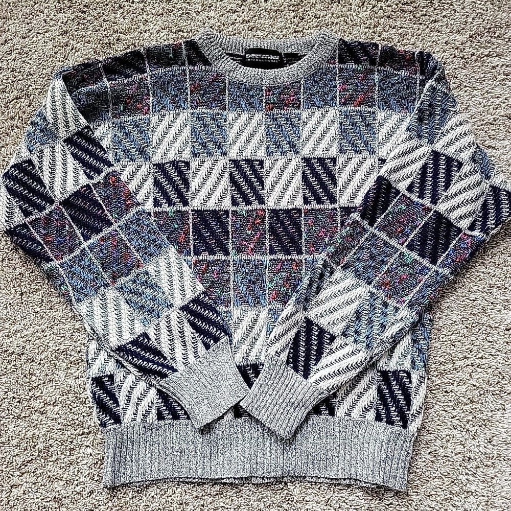 VINTAGE Expressions International Mens Retro Vibrant Color Sweater‎ NO SZ TAG M?